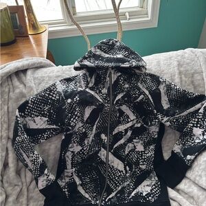 Lululemon Black & White Zip-Up Hoodie.